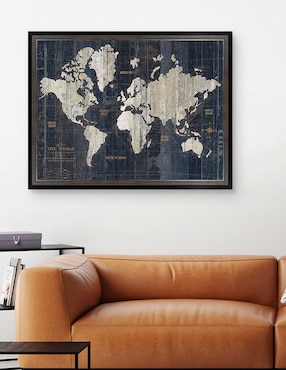 Cuadro decorativo Mapa del Viejo Mundo azul v2 de Wild Apple Portfolio técnica mixta Cuadros Jr