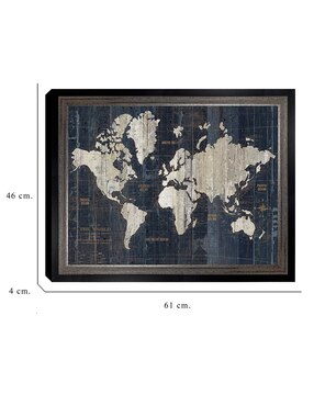Cuadro decorativo Mapa del Viejo Mundo azul v2 de Wild Apple Portfolio técnica mixta Cuadros Jr