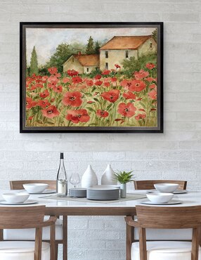 Cuadro decorativo Paisaje toscano de amapolas de Susan Winget técnica mixta Cuadros Jr