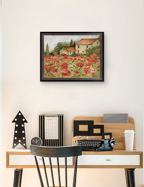 Cuadro decorativo Paisaje toscano de amapolas de Susan Winget técnica mixta Cuadros Jr