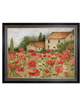 Cuadro decorativo Paisaje toscano de amapolas de Susan Winget técnica mixta Cuadros Jr