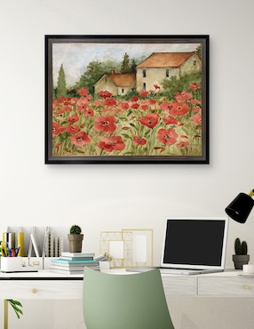Cuadro decorativo Paisaje toscano de amapolas de Susan Winget técnica mixta Cuadros Jr