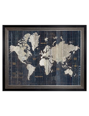 Cuadro decorativo Mapa del Viejo Mundo azul v2 de Wild Apple Portfolio técnica mixta Cuadros Jr