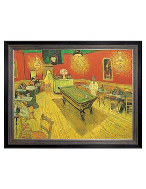 Cuadro decorativo Café nocturno con mesa de billar de Portfolio Arts Group técnica mixta Cuadros Jr