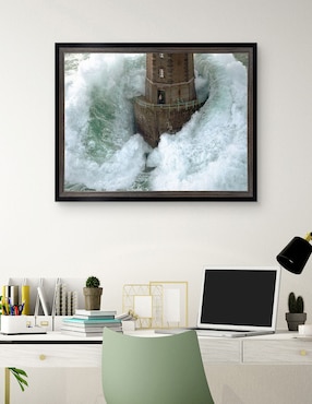 Cuadro decorativo Faros en la tormenta – La Jument de Jean Guichard técnica mixta Cuadros Jr