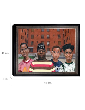 Cuadro decorativo Chicos del barrio – Hip hop de Manasseh Johnson técnica mixta Cuadros Jr