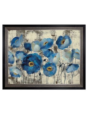 Cuadro decorativo Floral aguamarina de Silvia Vassileva técnica mixta Cuadros Jr