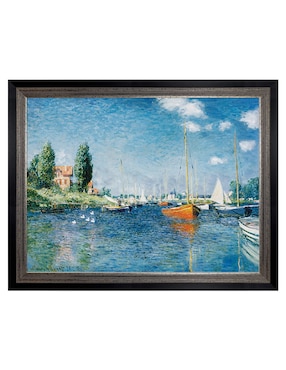 Cuadro decorativo Monet – Barcos rojos en Argenteuil de Portfolio Arts Group técnica mixta Cuadros Jr