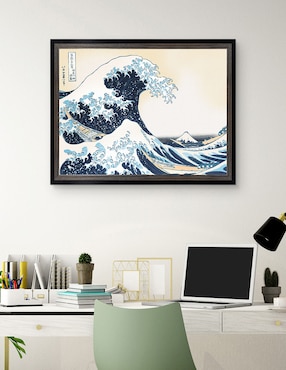 Cuadro decorativo Hokusai – La gran ola de Portfolio Arts Group técnica mixta Cuadros Jr