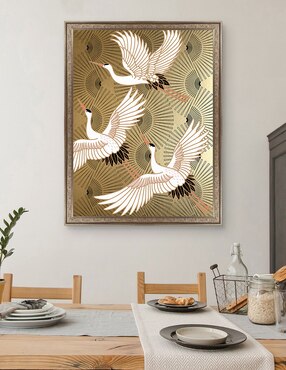 Cuadro decorativo Grulla joya japonesa de Nikki Chu técnica mixta Cuadros Jr