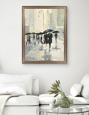 Cuadro decorativo Ciudad bajo la lluvia de Avery Tillmon técnica mixta Cuadros Jr