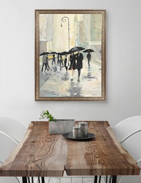 Cuadro decorativo Ciudad bajo la lluvia de Avery Tillmon técnica mixta Cuadros Jr