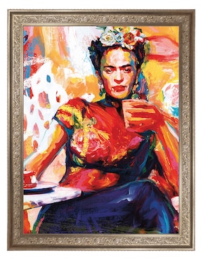 Cuadro decorativo Frida en pausa de café de Willowbrook Fine Art técnica mixta Cuadros Jr