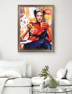 Cuadro decorativo Frida en pausa de café de Willowbrook Fine Art técnica mixta Cuadros Jr