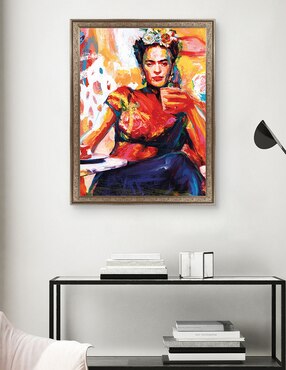 Cuadro decorativo Frida en pausa de café de Willowbrook Fine Art técnica mixta Cuadros Jr