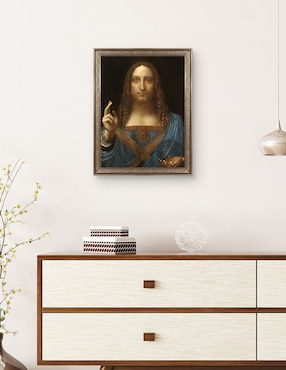Cuadro decorativo Salvador del mundo de Leonardo Da Vinci técnica mixta Cuadros Jr