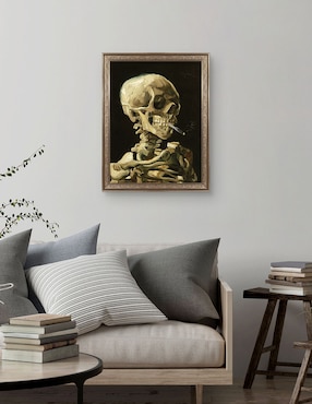 Cuadro decorativo Calavera con cigarrillo encendido de Vincent Van Gogh técnica mixta Cuadros Jr