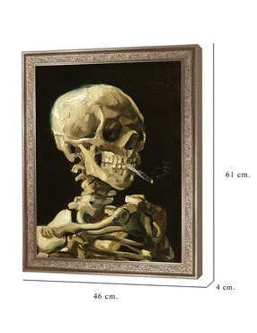 Cuadro decorativo Calavera con cigarrillo encendido de Vincent Van Gogh técnica mixta Cuadros Jr