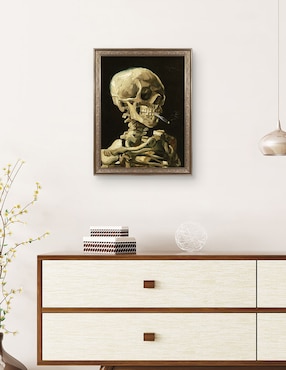 Cuadro decorativo Calavera con cigarrillo encendido de Vincent Van Gogh técnica mixta Cuadros Jr