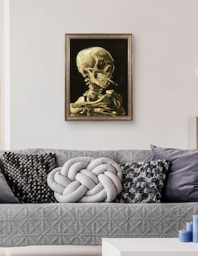 Cuadro decorativo Calavera con cigarrillo encendido de Vincent Van Gogh técnica mixta Cuadros Jr