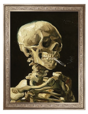 Cuadro decorativo Calavera con cigarrillo encendido de Vincent Van Gogh técnica mixta Cuadros Jr