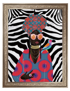 Cuadro decorativo Reina moderna con turbante 2 de Nikki Chu técnica mixta Cuadros Jr