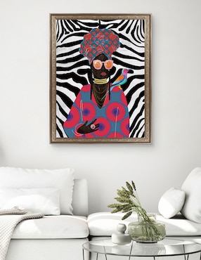 Cuadro decorativo Reina moderna con turbante 2 de Nikki Chu técnica mixta Cuadros Jr