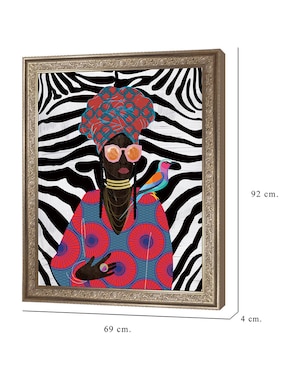 Cuadro decorativo Reina moderna con turbante 2 de Nikki Chu técnica mixta Cuadros Jr