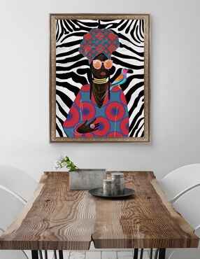 Cuadro decorativo Reina moderna con turbante 2 de Nikki Chu técnica mixta Cuadros Jr