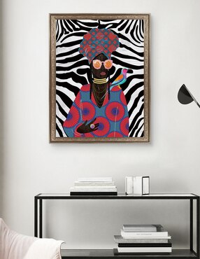 Cuadro decorativo Reina moderna con turbante 2 de Nikki Chu técnica mixta Cuadros Jr