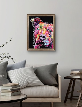 Cuadro decorativo Pitbull pensativo de Dean Russo técnica mixta Cuadros Jr