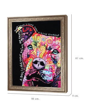 Cuadro decorativo Pitbull pensativo de Dean Russo técnica mixta Cuadros Jr