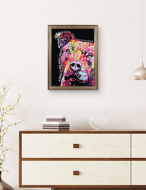Cuadro decorativo Pitbull pensativo de Dean Russo técnica mixta Cuadros Jr