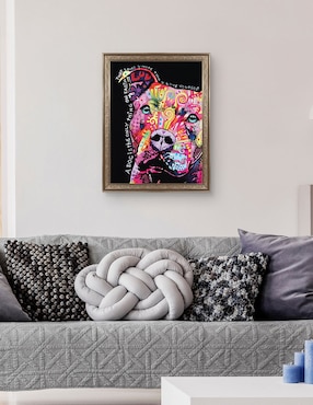 Cuadro decorativo Pitbull pensativo de Dean Russo técnica mixta Cuadros Jr