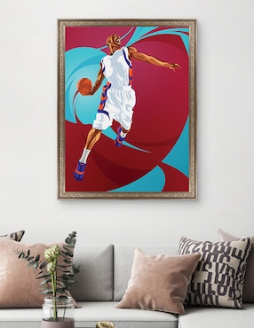 Cuadro decorativo Clavada de baloncesto de Nikita Abakumov técnica mixta Cuadros Jr