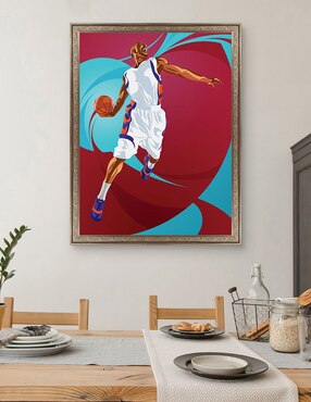 Cuadro decorativo Clavada de baloncesto de Nikita Abakumov técnica mixta Cuadros Jr