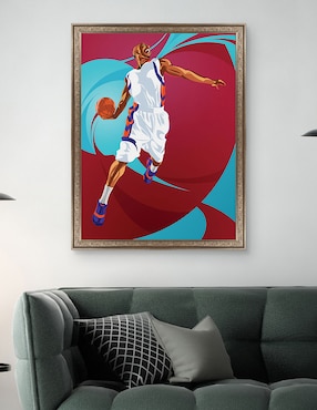 Cuadro decorativo Clavada de baloncesto de Nikita Abakumov técnica mixta Cuadros Jr