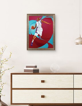 Cuadro decorativo Clavada de baloncesto de Nikita Abakumov técnica mixta Cuadros Jr