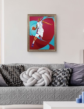 Cuadro decorativo Clavada de baloncesto de Nikita Abakumov técnica mixta Cuadros Jr