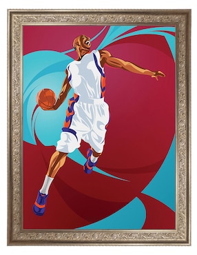 Cuadro decorativo Clavada de baloncesto de Nikita Abakumov técnica mixta Cuadros Jr