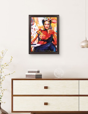 Cuadro decorativo Frida en pausa de café de Willowbrook Fine Art técnica mixta Cuadros Jr