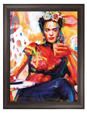 Cuadro decorativo Frida en pausa de café de Willowbrook Fine Art técnica mixta Cuadros Jr