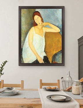 Cuadro decorativo Jeanne Hébuterne (1898-1920) arte mural de Amedeo Modigliani técnica mixta Cuadros Jr