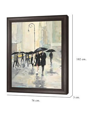 Cuadro decorativo Ciudad bajo la lluvia de Avery Tillmon técnica mixta Cuadros Jr