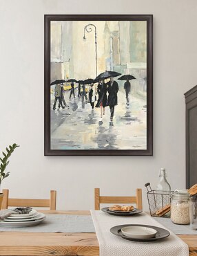 Cuadro decorativo Ciudad bajo la lluvia de Avery Tillmon técnica mixta Cuadros Jr
