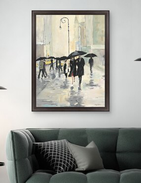 Cuadro decorativo Ciudad bajo la lluvia de Avery Tillmon técnica mixta Cuadros Jr