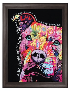 Cuadro decorativo Pitbull pensativo de Dean Russo técnica mixta Cuadros Jr