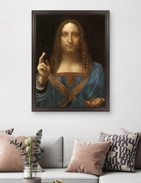 Cuadro decorativo Salvador del mundo de Leonardo Da Vinci técnica mixta Cuadros Jr