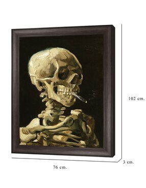 Cuadro decorativo Calavera con cigarrillo encendido de Vincent Van Gogh técnica mixta Cuadros Jr