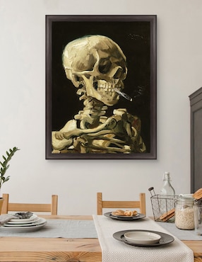 Cuadro decorativo Calavera con cigarrillo encendido de Vincent Van Gogh técnica mixta Cuadros Jr